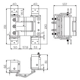 Петля скрытой установки FUARO HH-180 hide hinge до 100 кг на 2 петли