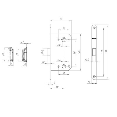 Магнитная защелка FUARO MAGNM96WC-50/BL INOX CP-8 хром блистер