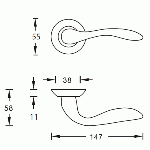 Ручка дверная ARCHIE Adamar S010 RHH белый никель