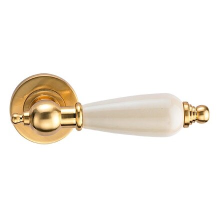 Ручка дверная ARCHIE GENESIS REDONDO S. GOLD матовое золото/керамика слоновая кость