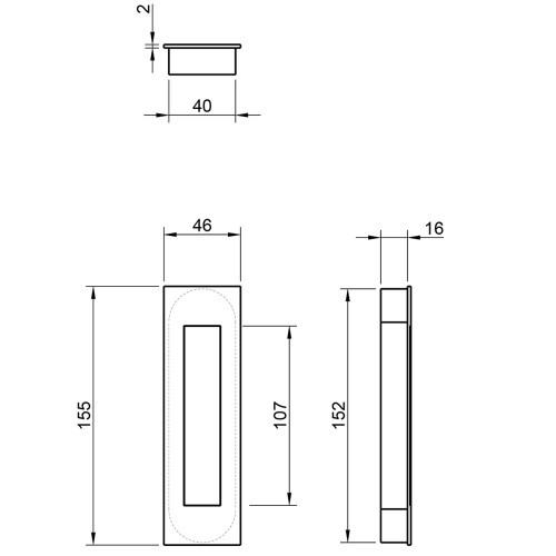 Ручка на раздвижные двери Tupai 3075-16 сатин нержавеющая сталь