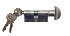 Цилиндровый механизм ключ-вертушка Venezia 30/10/30 античное серебро