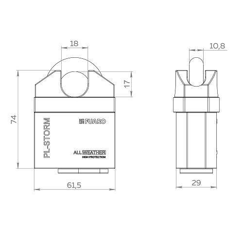 Замок навесной FUARO PL-STORM-3660 4 key дисковый ключ