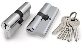 Цилиндровый механизм FUARO 100 ZA 80 mm (35+10+35) CP хром 5 кл