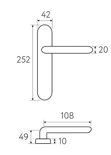 Дверная ручка на планке Fratelli Cattini EMMA CYL PL02-NM матовый черный