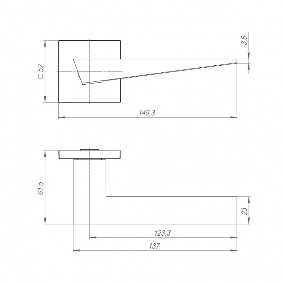 Ручка дверная AJAX K.JS51.TRIO CP-8 хром