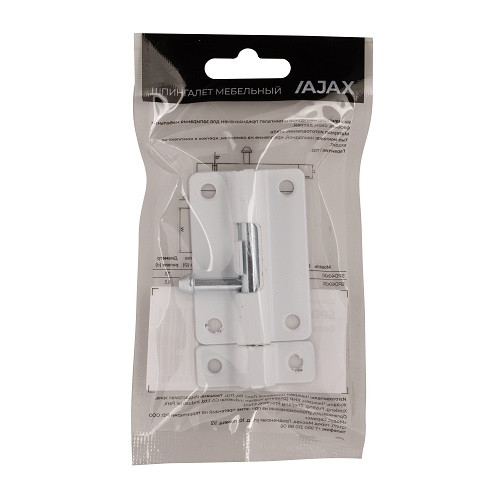 Шпингалет AJAX SPD60х30 WH белый