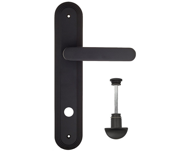 Дверная ручка на планке Fratelli Cattini PIPPA WC-2 PL288-NM матовый черный