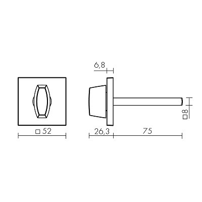 Завертка сантехническая FUARO BKW8x75.K.TRG52 BL-24 черный
