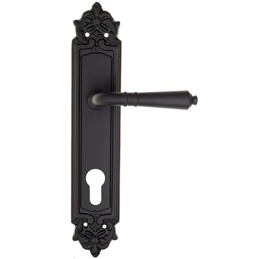 Дверная ручка на планке Fratelli Cattini TOSCANA CYL PL96-NM матовый черный