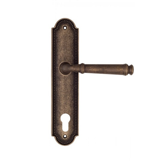Дверная ручка на планке Fratelli Cattini FARFALLA CYL PL248-BA античная бронза
