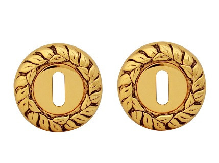 Накладка под под сувальдный ключ CLASS Cab rose 60 мм Золото 24К + коричневый