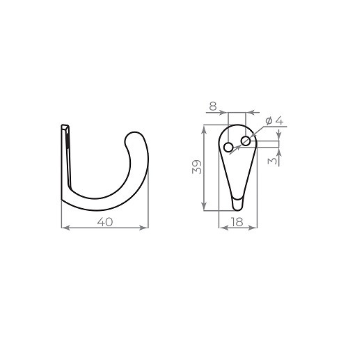 Крючок AJAX настенный MB-K-001 CP хром