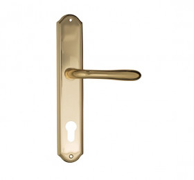 Дверная ручка на планке Fratelli Cattini EMMA CYL PL02-OLV полированная латунь