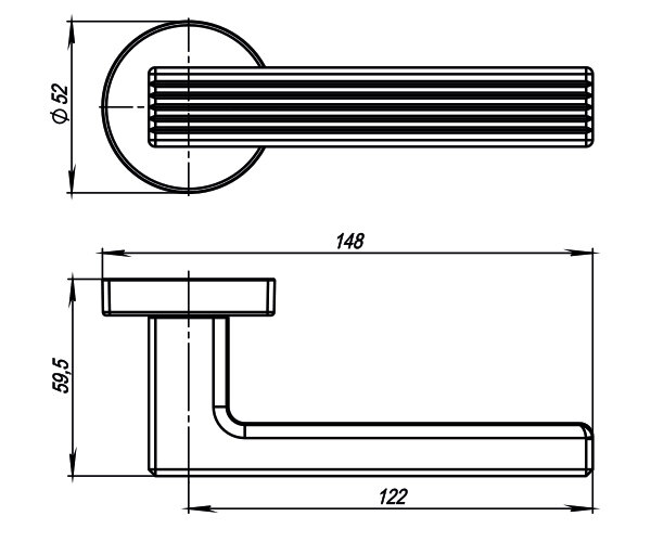 Ручка дверная ARMADILLO LINE URB6 CP-8 Хром