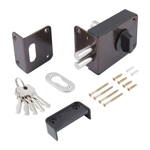 Замок накладной цилиндровый ОМЕГА ЗН1-1 ПНЗ медь 5 кл