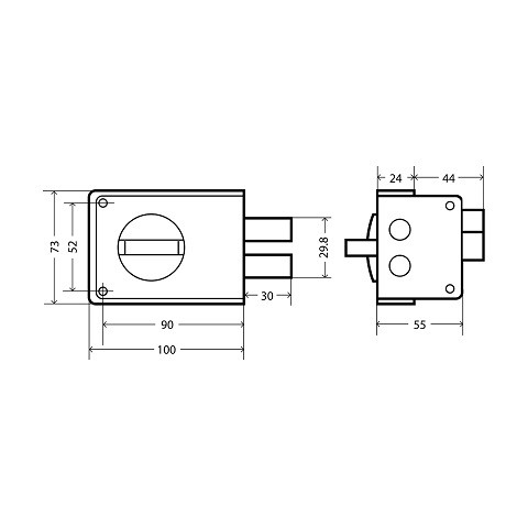 Замок накладной цилиндровый ОМЕГА ЗН1-1 ПНЗ медь 5 кл