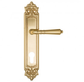 Дверная ручка на планке Fratelli Cattini TOSCANA CYL PL96-OLV полированная латунь