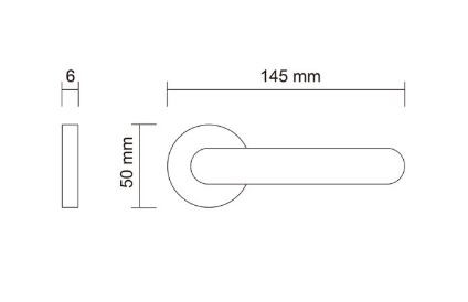 Ручка дверная PORTA DI PARMA Ama Полированный хром 104.01