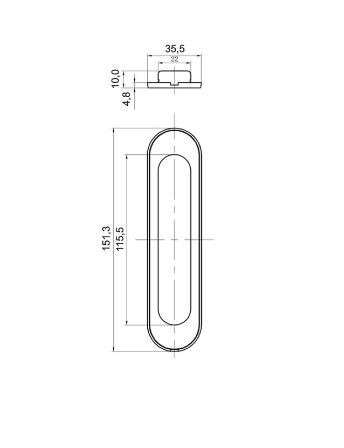 Ручка для раздвижных дверей TIXX INSDH 501 AB бронза античная