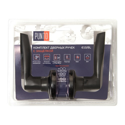 Ручка защелка PUNTO DK610/BL BL-BK фиксатор черный
