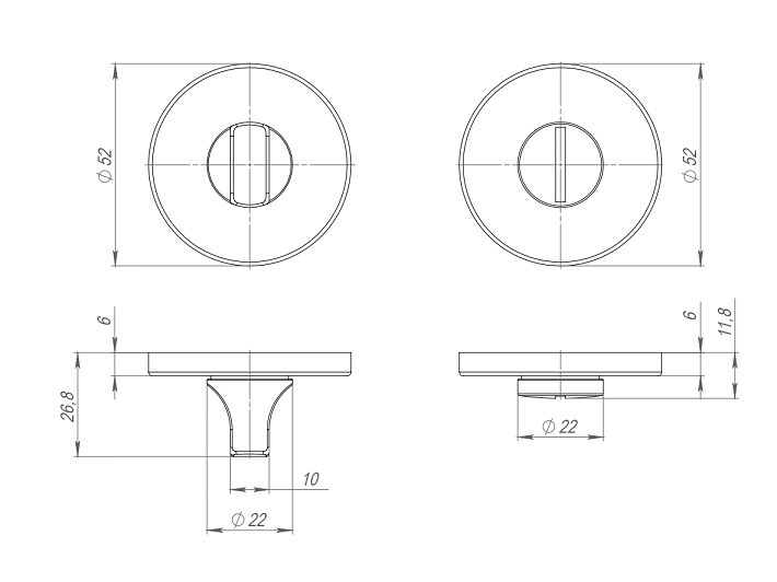 Ручка поворотная PUNTO BK6.R.ARC.R52 BL-24 черный