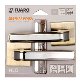 Ручка дверная FUARO NEO DM/HD ABG/CP-6 зеленая бронза/хром