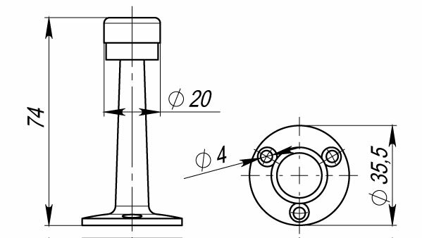 Ограничитель настенный ARMADILLO DH033ZA AB Бронза