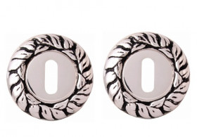 Накладка под под сувальдный ключ CLASS Cab rose 60 мм Серебро 925 + черный