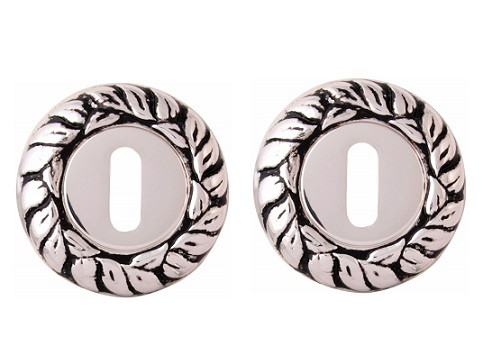 Накладка под под сувальдный ключ CLASS Cab rose 60 мм Серебро 925 + черный