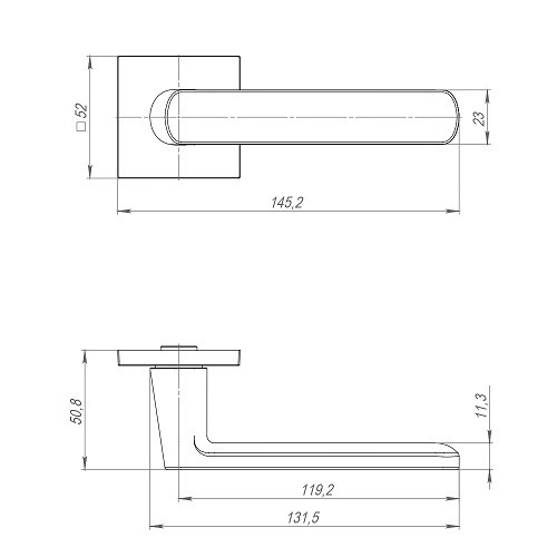 Ручка дверная AJAX K.JS51.NANO BL-24 черный