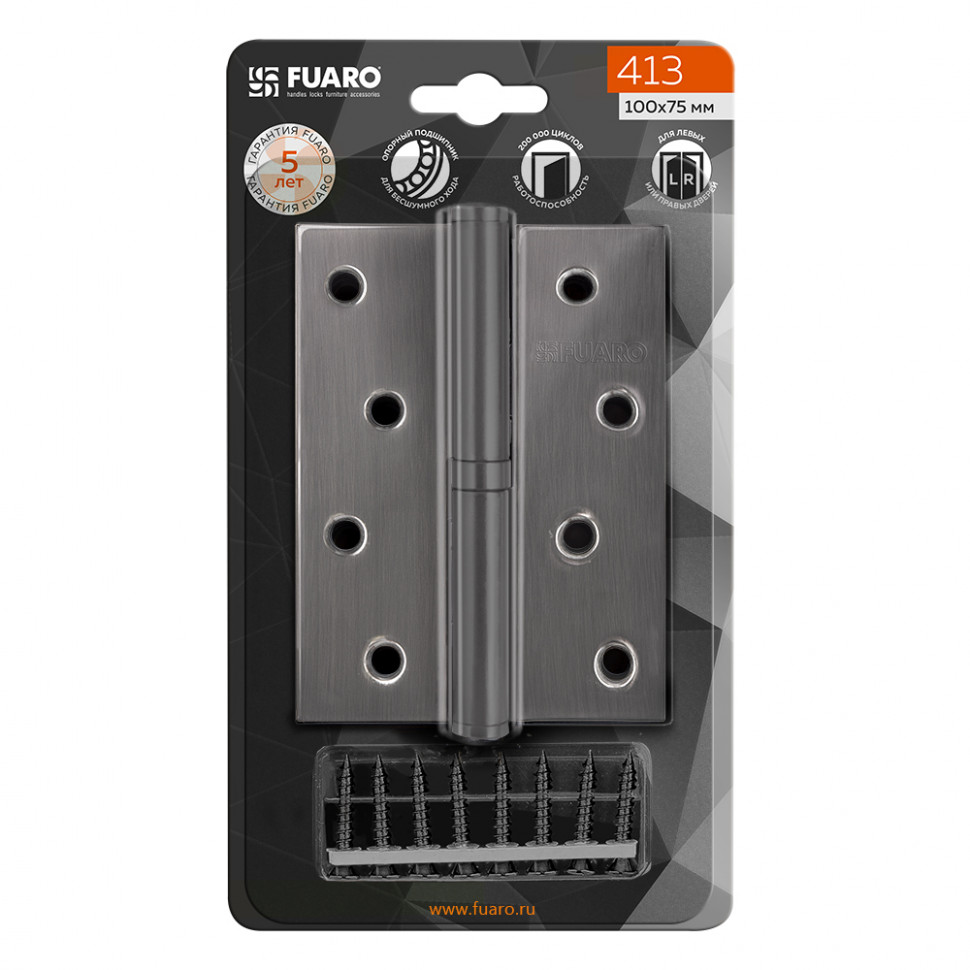 Петля съемная FUARO IN4430SR-BL BN правая 413/BL-4 100x75x2,5 черный глянец