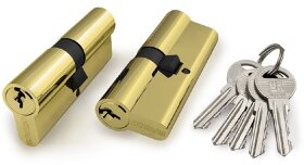 Цилиндровый механизм FUARO 100 ZA 60 mm (25+10+25) PB латунь 5 кл