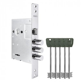 Замок врезной сувальдный PUNTO MDV30/S-65.77 CP хром длинный ключ тех.уп