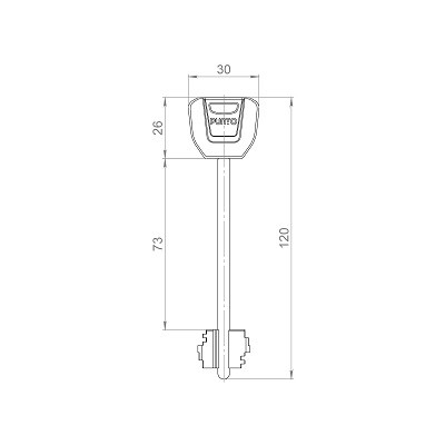 Замок врезной сувальдный PUNTO MDV30/S-65.77 CP хром длинный ключ тех.уп