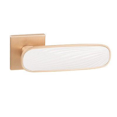 Ручка дверная PUNTO K.EST.Q52.SHADE SSG/WH-39 сатинированное золото/белый