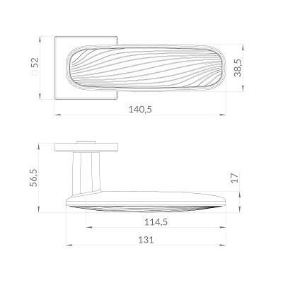Ручка дверная PUNTO K.EST.Q52.SHADE SSG/WH-39 сатинированное золото/белый