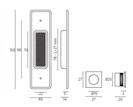 Ручка для раздвижной двери Venezia U177 черный 2шт