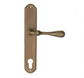 Дверная ручка на планке Fratelli Cattini RETRO CYL PL02-BY матовая бронза