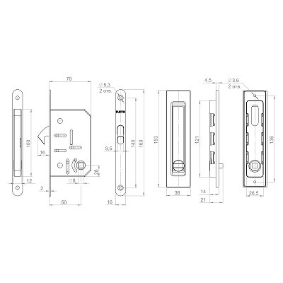 Комплект для раздвижных дверей PUNTO Soft LINE SLQ-011 SN матовый никель