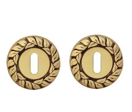 Накладка под под сувальдный ключ CLASS Cab rose 60 мм Старинная латунь + коричневый