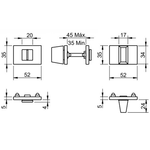 Завертка сантехническая TUPAi 4086 5RE-208 матовое золото