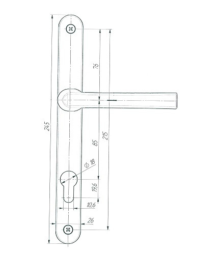 Ручка дверная на планке ЗЕНИТ РФ1-85.25 85 мм белый