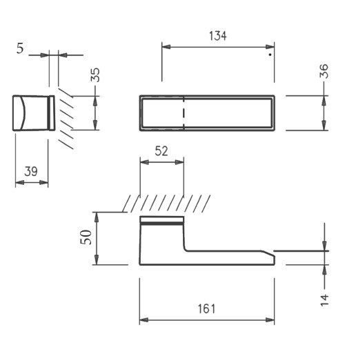 Ручка дверная Tupai Big Line Vario 3084 5RE-153 черный