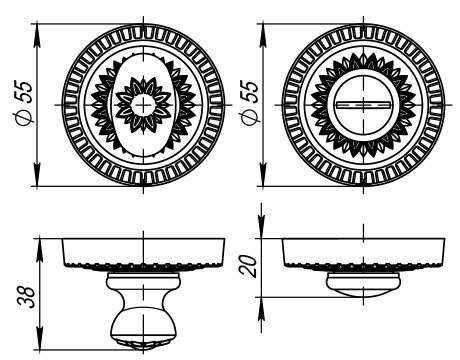 Ручка поворотная ARMADILLO WC-BOLT BK6/CL-AS-9 Античное серебро