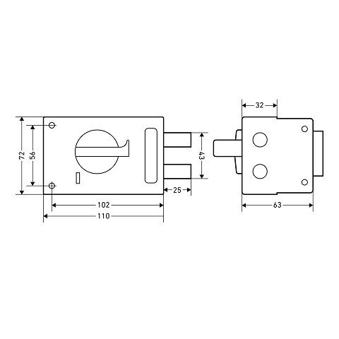 Замок накладной цилиндровый ОМЕГА ЗН1-М1 КМЗ медь 5 кл