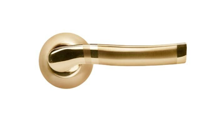 Ручка дверная MORELLI MH-04 SG/GP матовое золото/золото