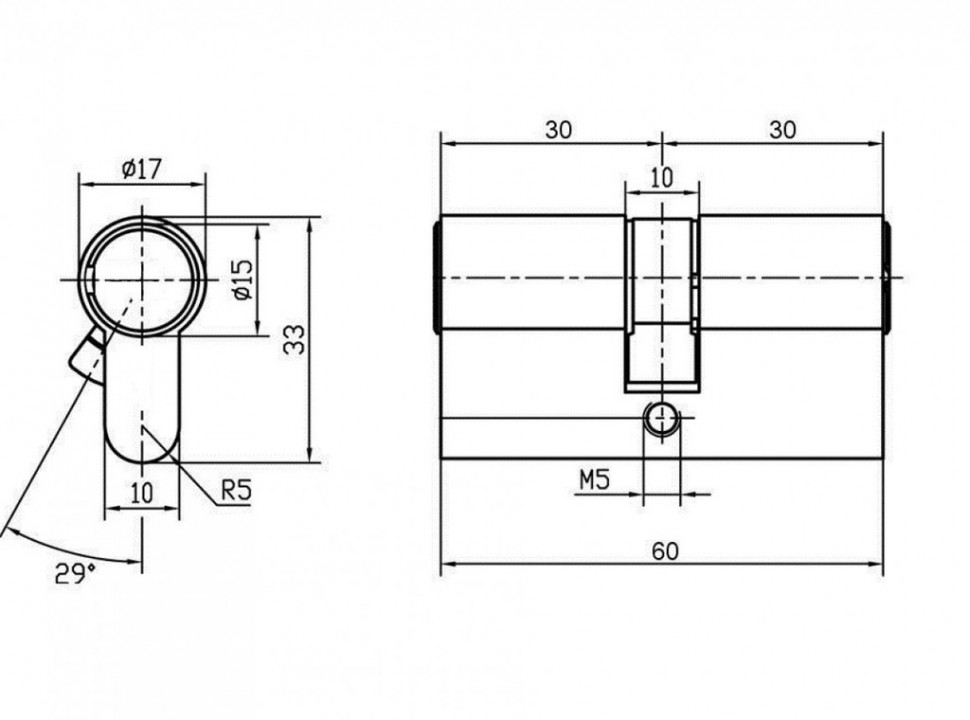 Цилиндр MORELLI ключ/ключ (60 мм) 60C BN Черный никель
