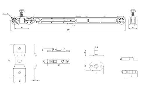 Комплект для раздвижных профильных дверей ARMADILLO SLD.Comfort-PRO.SET2.PROF soft close/80