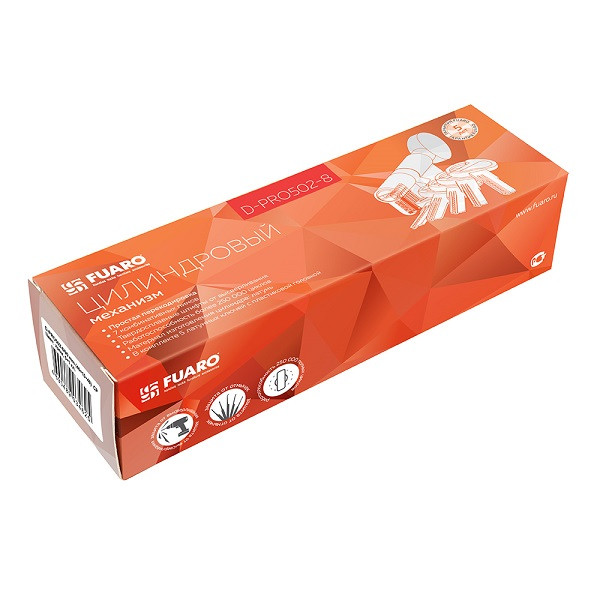 Цилиндровый механизм с вертушкой FUARO  D-PRO502-8/90 mm (40+10+40) CP хром 5+ 1 кл. хром